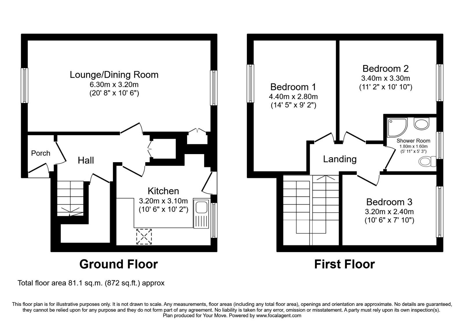 Floorplan of 3 bedroom  House to rent, Tweed Crescent, Dundee, Angus, DD2