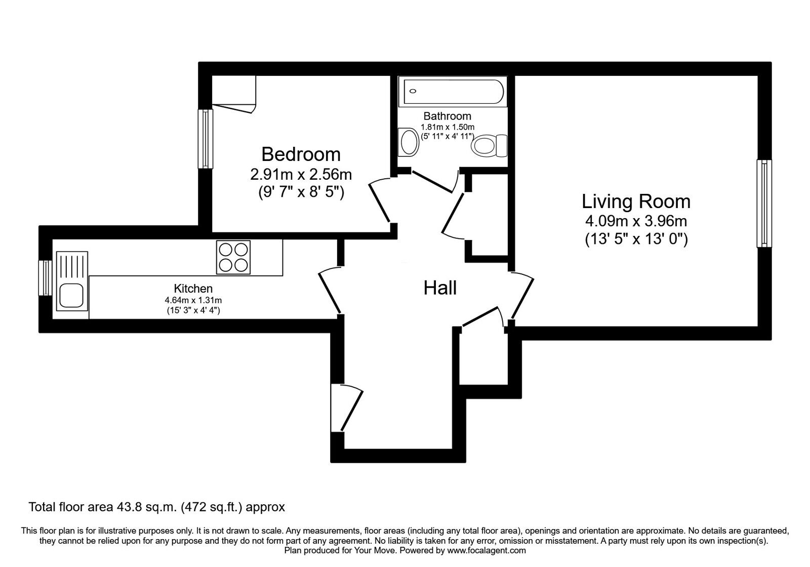 Floorplan of 1 bedroom  Flat for sale, Canning Street, Dundee, Angus, DD3