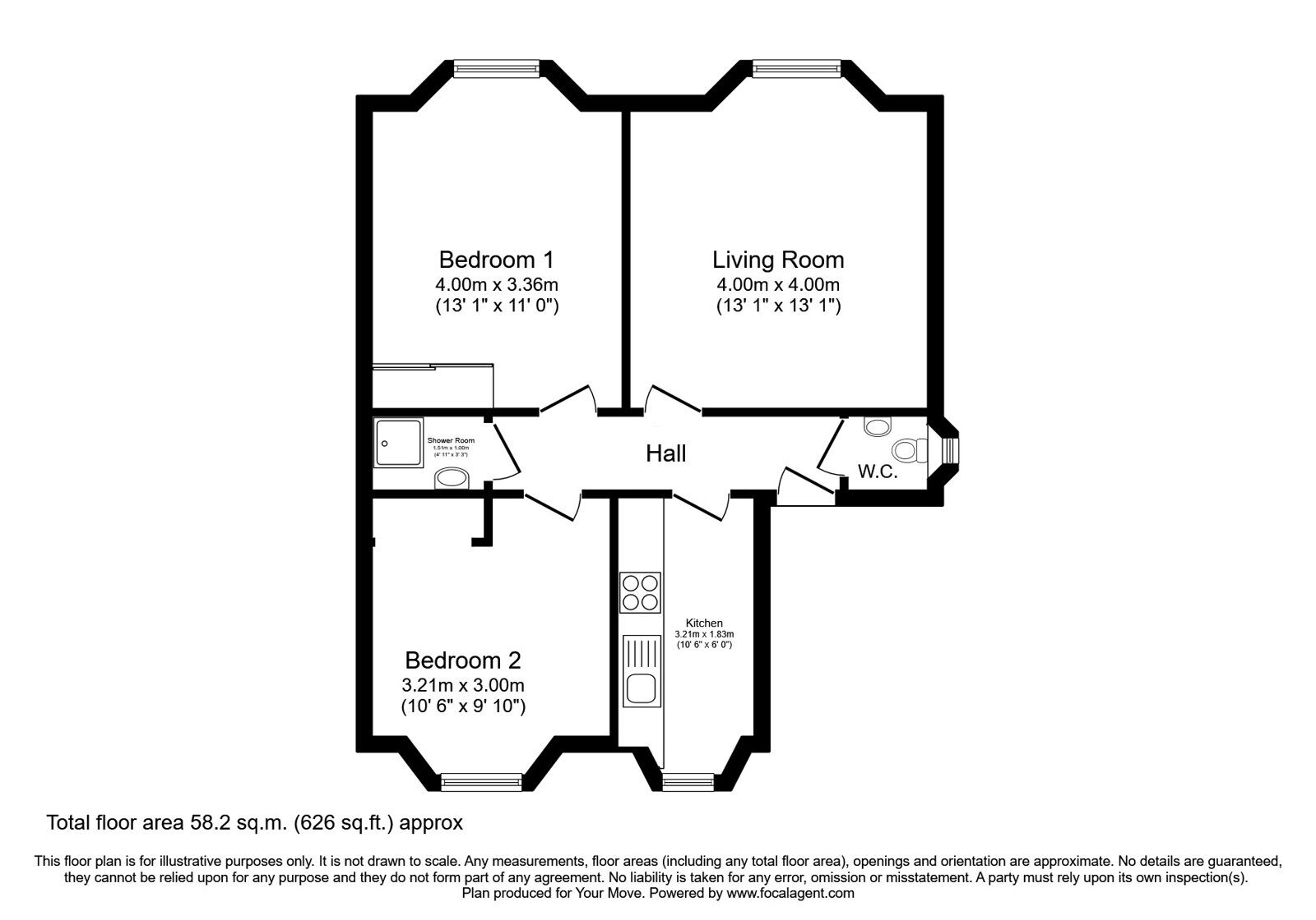 Floorplan of 2 bedroom  Flat for sale, Wellington Street, Dundee, Angus, DD1
