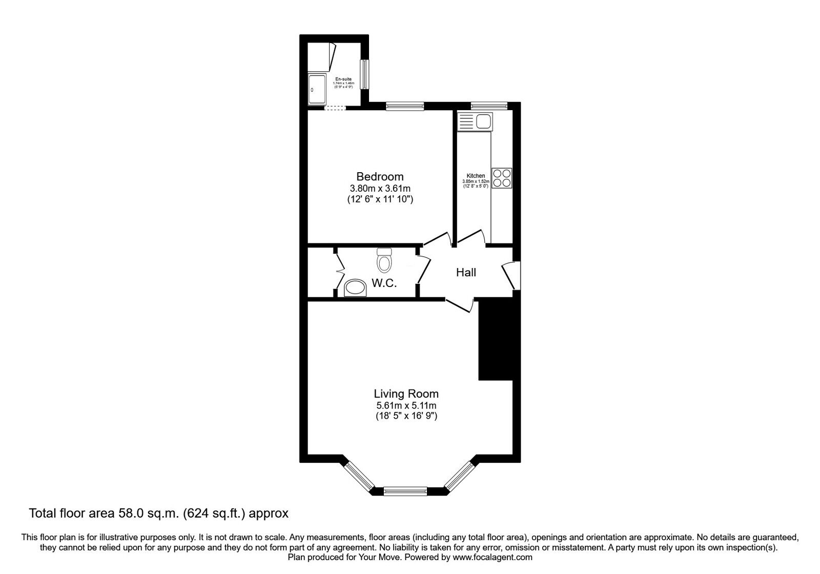 Floorplan of 1 bedroom  Flat for sale, Seymour Street, Dundee, Angus, DD2