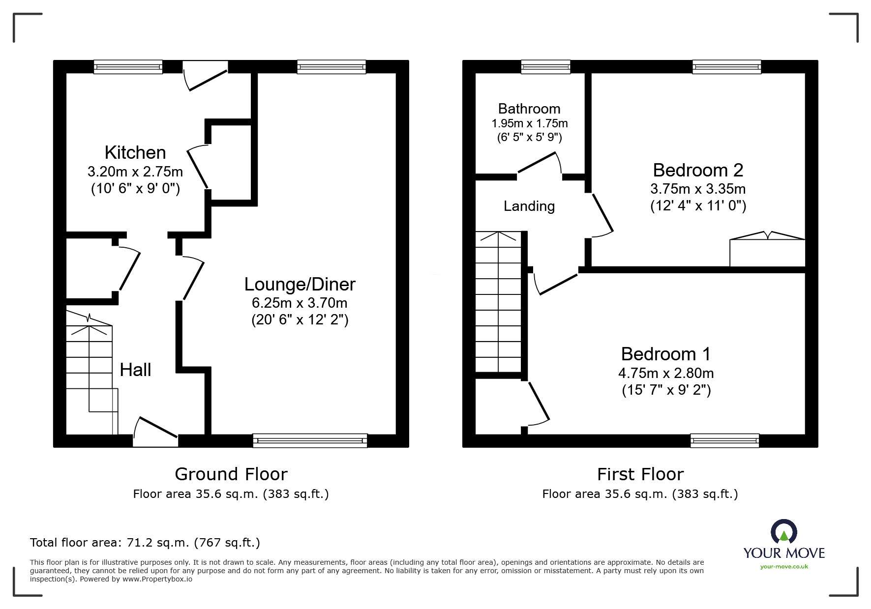 Floorplan of 2 bedroom Mid Terrace House for sale, Fintryside, Dundee, Angus, DD4