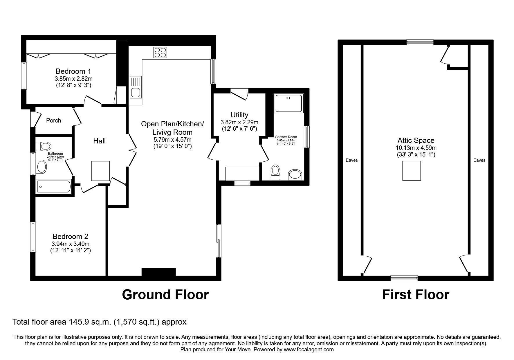 Floorplan of 2 bedroom Detached Bungalow for sale, Beaumont Crescent, Broughty Ferry, Angus, DD5
