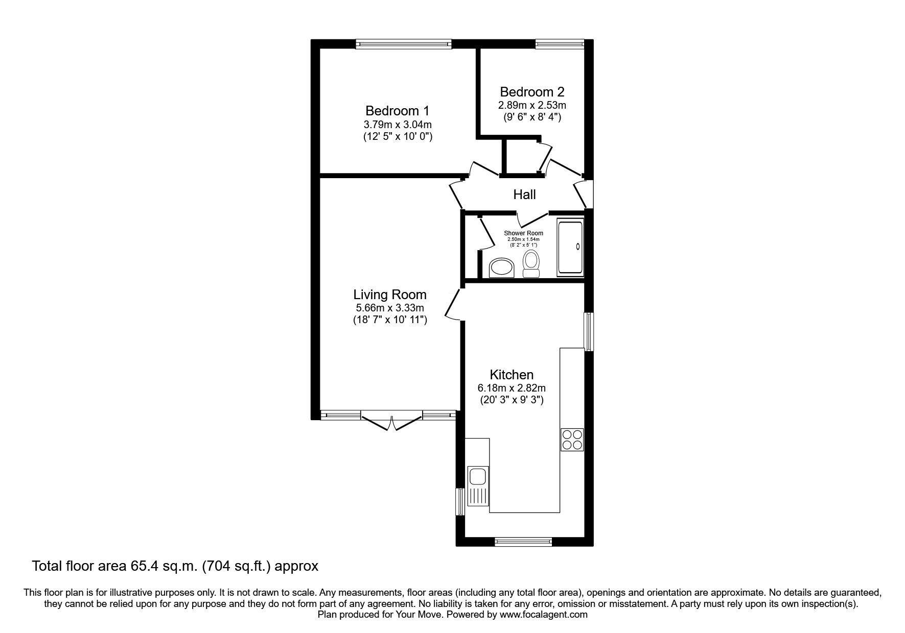 Floorplan of 2 bedroom Semi Detached Bungalow for sale, Burrelton Gardens, Dundee, Angus, DD3