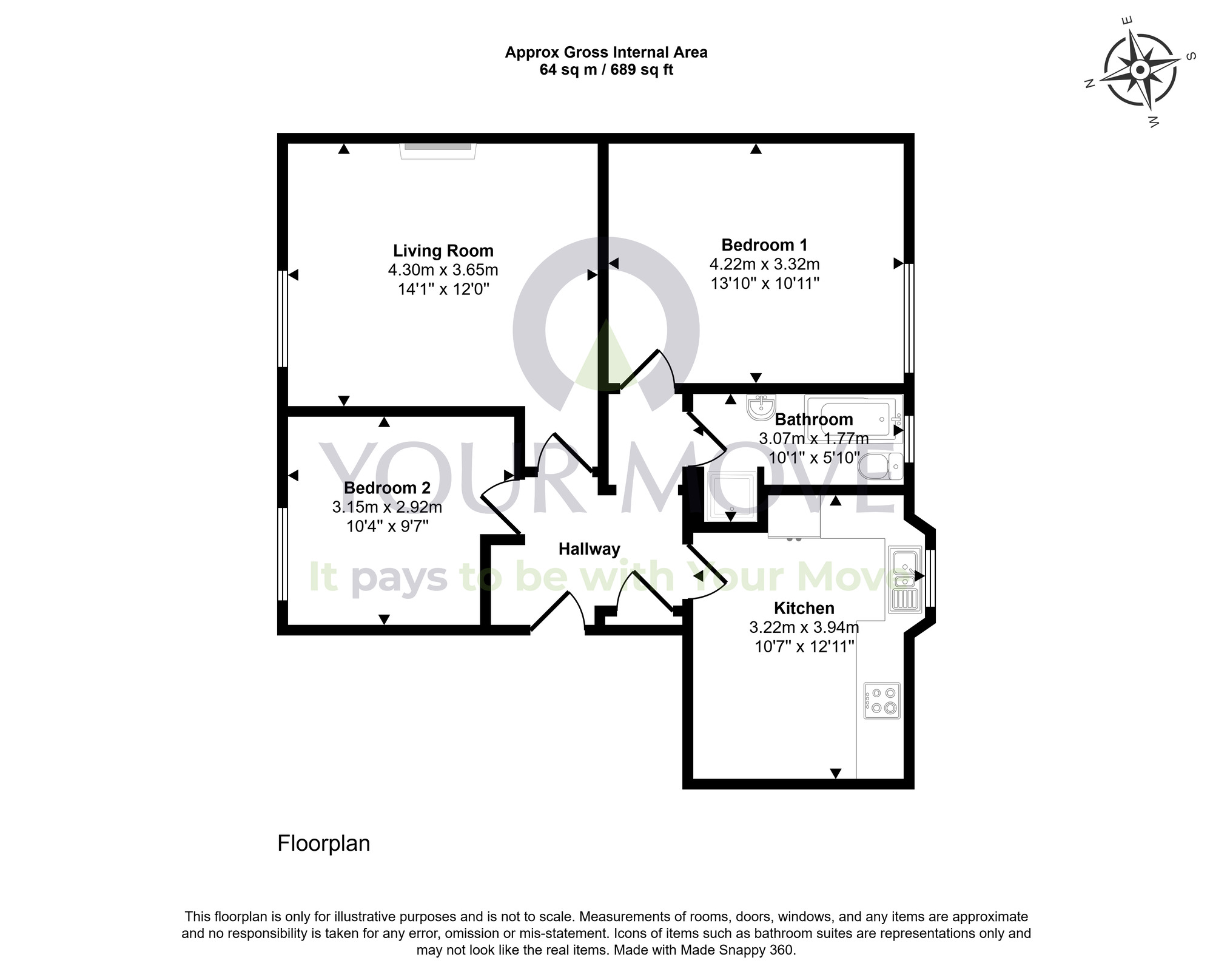 Floorplan of Flat for sale, Barossa Place, Perth, Perth and Kinross, PH1