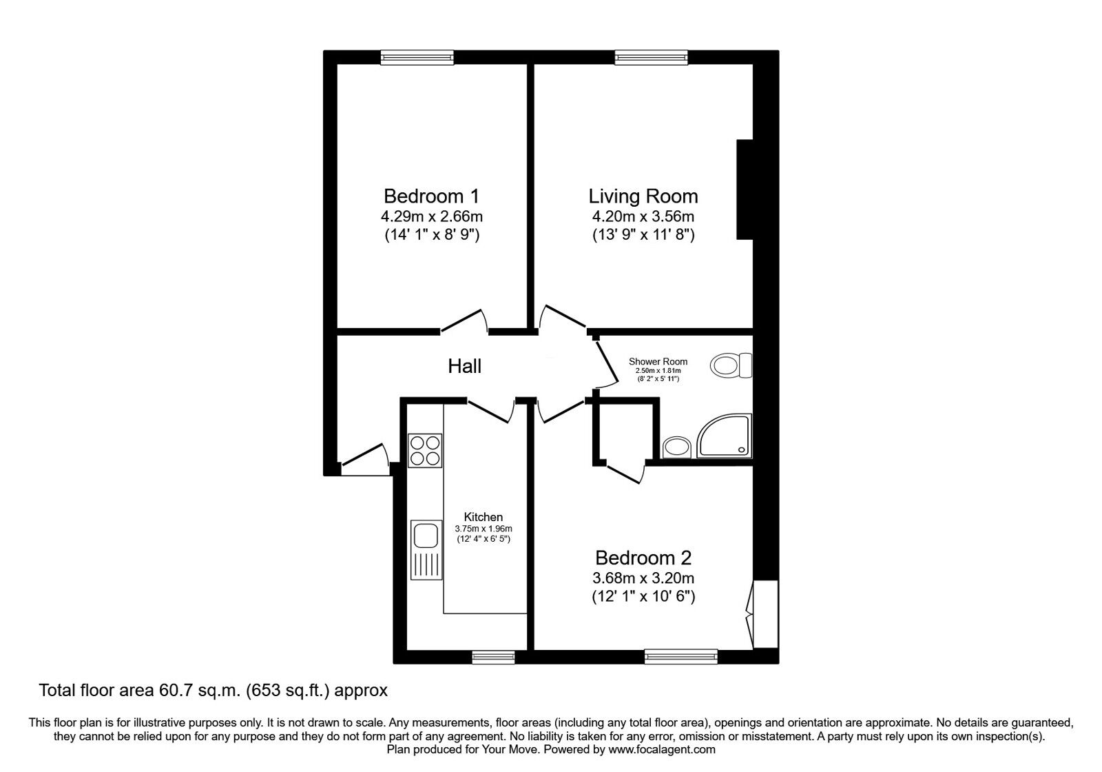 Floorplan of 2 bedroom  Flat for sale, 26, Park Avenue, DD4