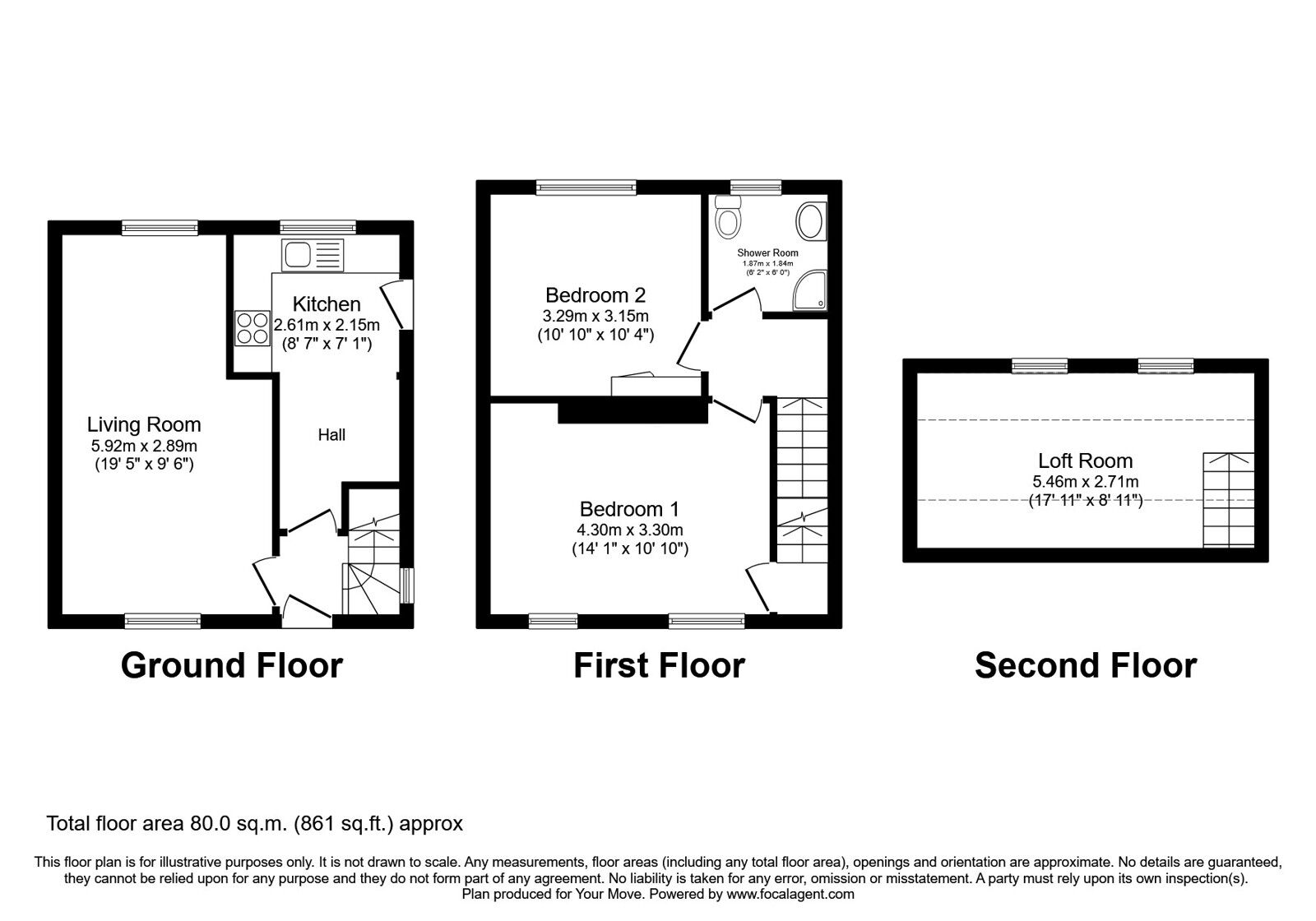 Floorplan of 2 bedroom Semi Detached House for sale, Craigmore Street, Dundee, Angus, DD3