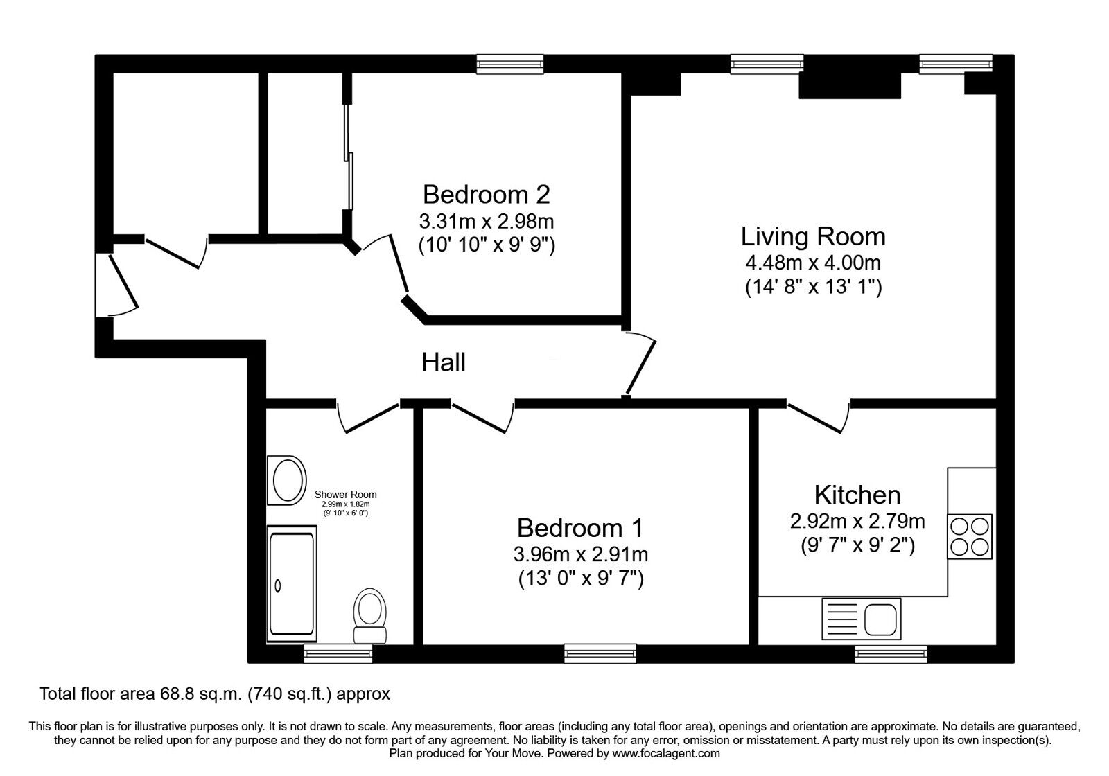 Floorplan of 2 bedroom  Flat for sale, Glenagnes Road, Dundee, Angus, DD2