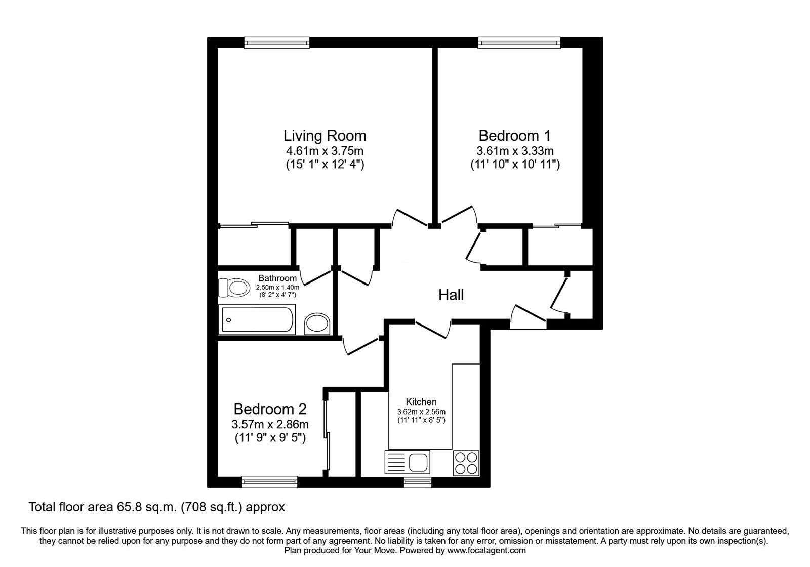 Floorplan of 2 bedroom  Flat for sale, Peddie Street, Dundee, Angus, DD1