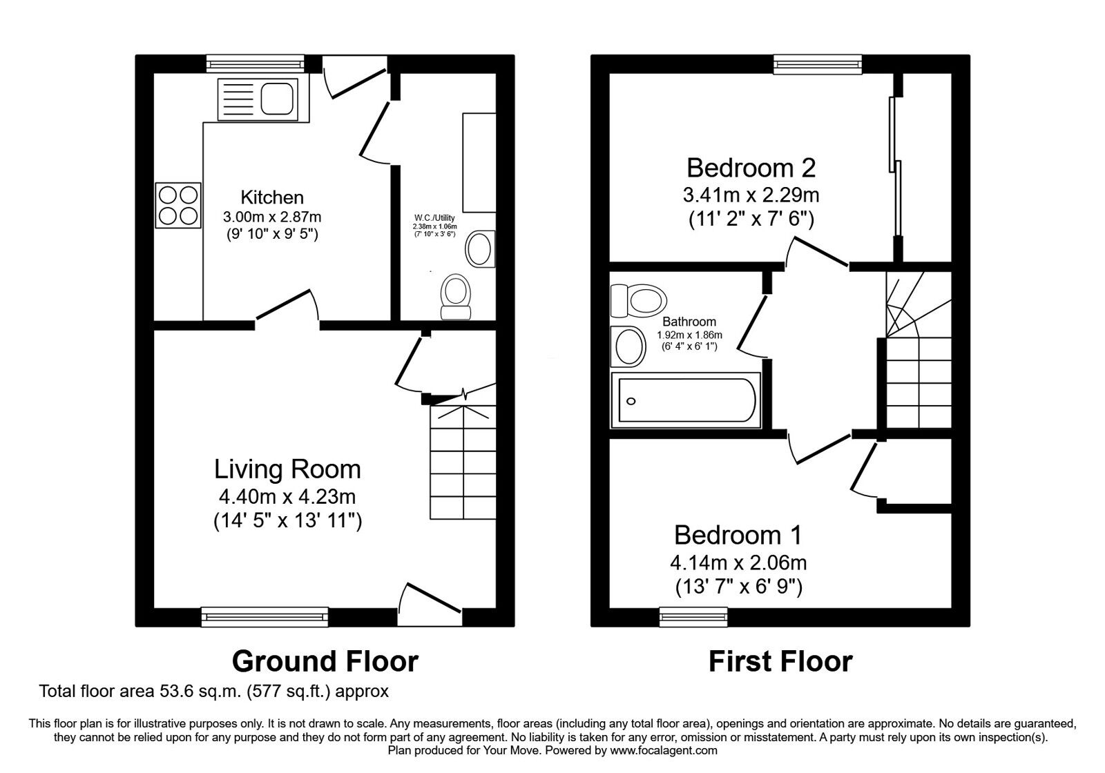 Floorplan of 2 bedroom Mid Terrace House for sale, Orchard Way, Wormit, Fife, DD6