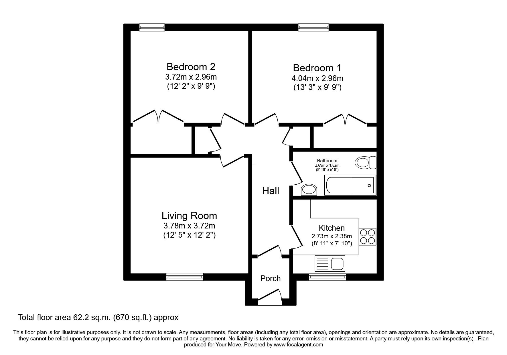 Floorplan of 2 bedroom  Flat for sale, Loons Road, Dundee, Angus, DD3