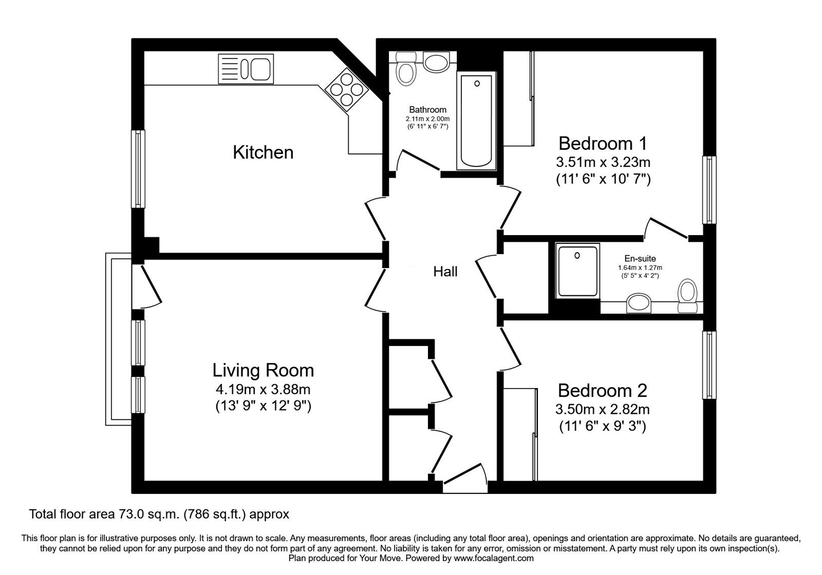 Floorplan of 2 bedroom  Flat for sale, Vasart Court, Perth, Perth and Kinross, PH1