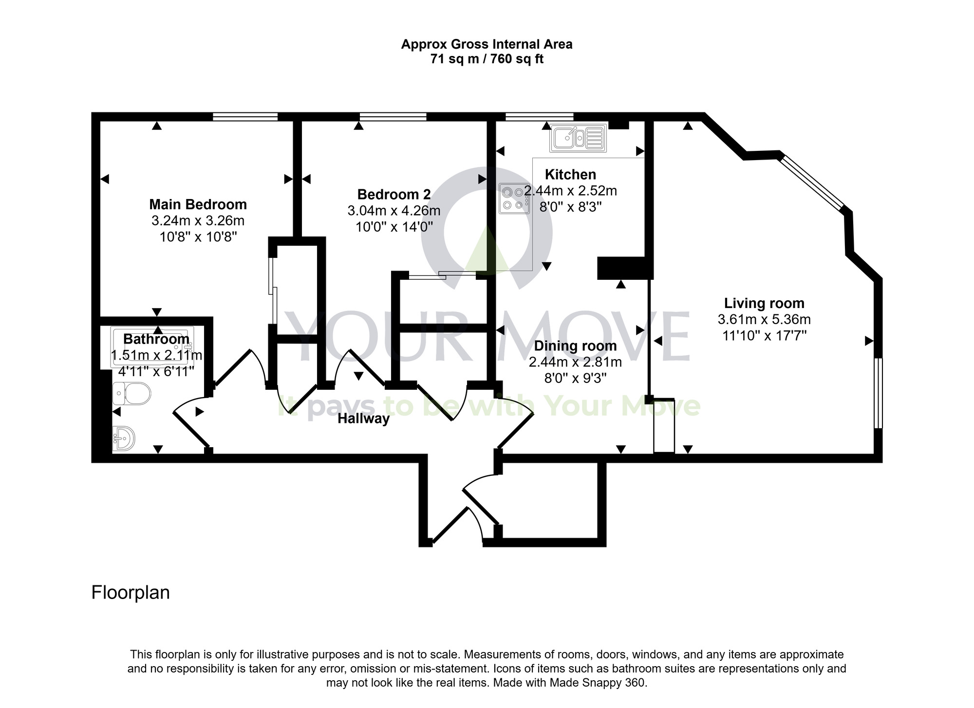 Floorplan of 2 bedroom Flat for sale, Exchange Court, Exchange Street, Angus, DD1