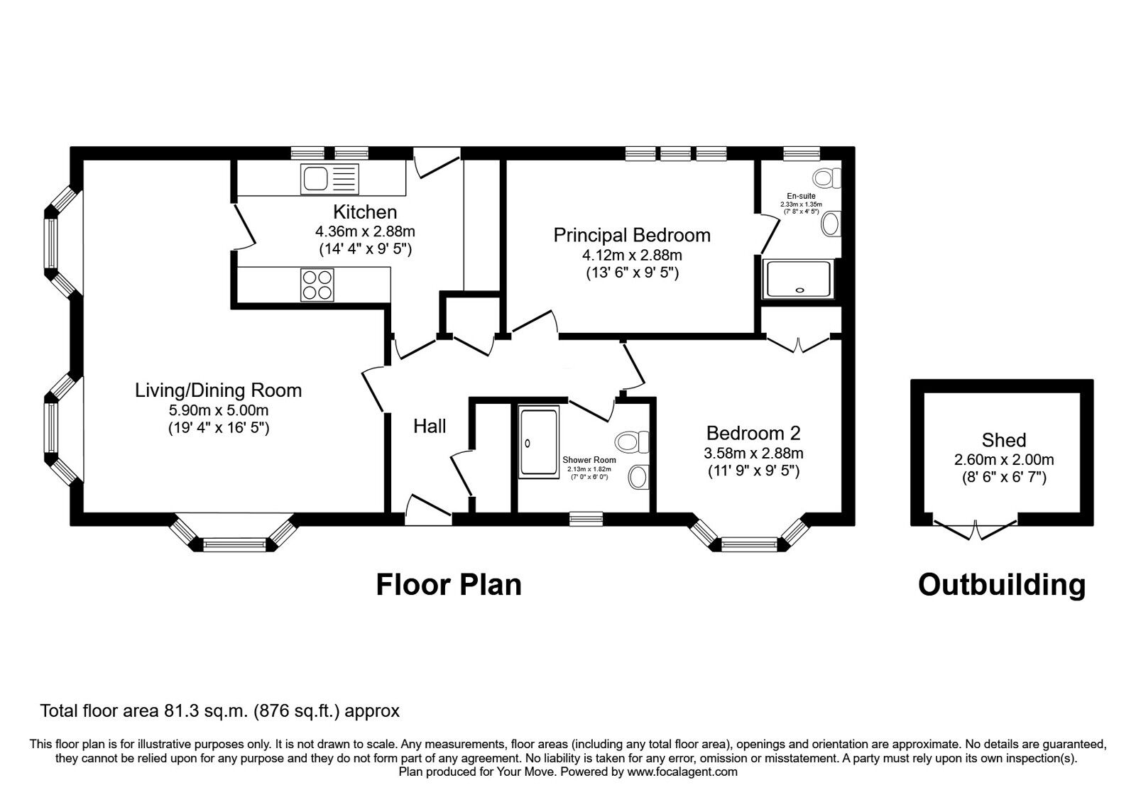 Floorplan of 2 bedroom Detached Property for sale, Burnbank Park, Blairgowrie, Perth and Kinross, PH10