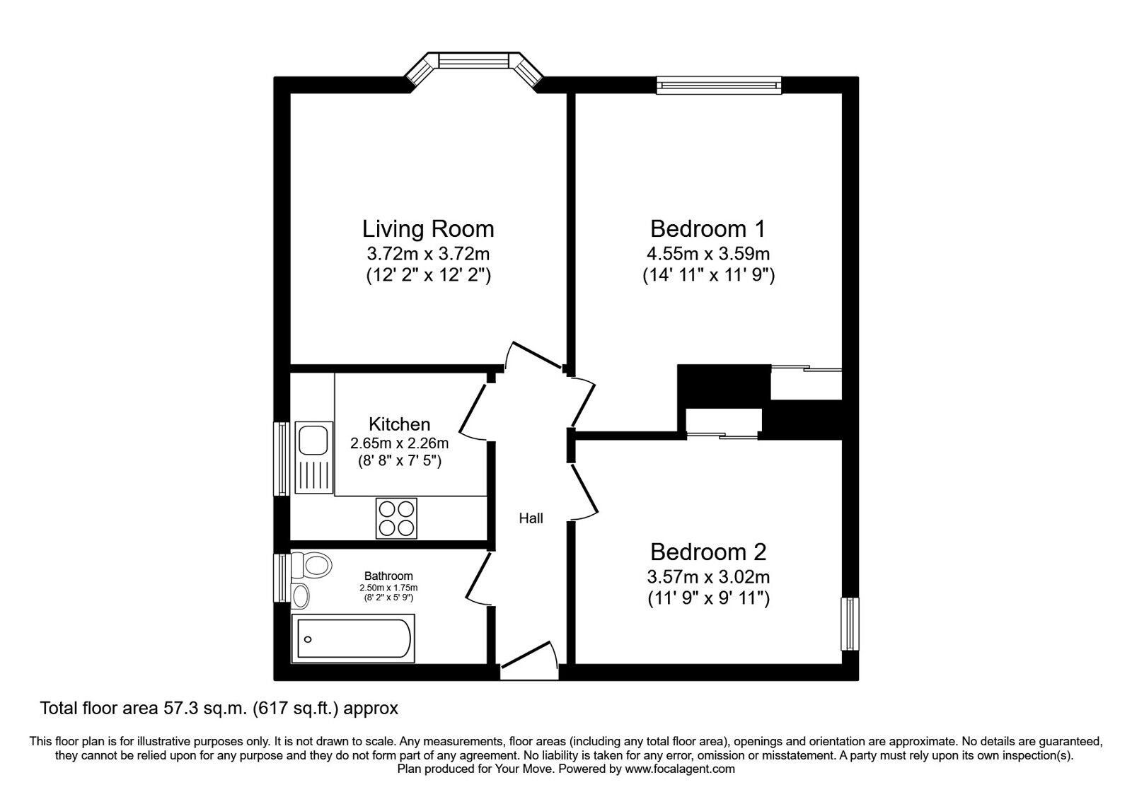 Floorplan of 2 bedroom  Flat for sale, Lytton Street, Dundee, Angus, DD2