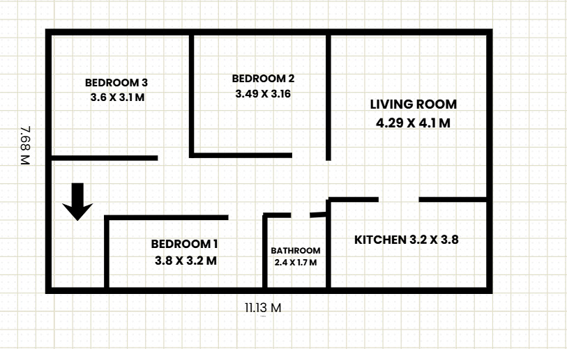 Floorplan of 3 bedroom  Flat for sale, Findhorn Place, Dundee, Angus, DD4