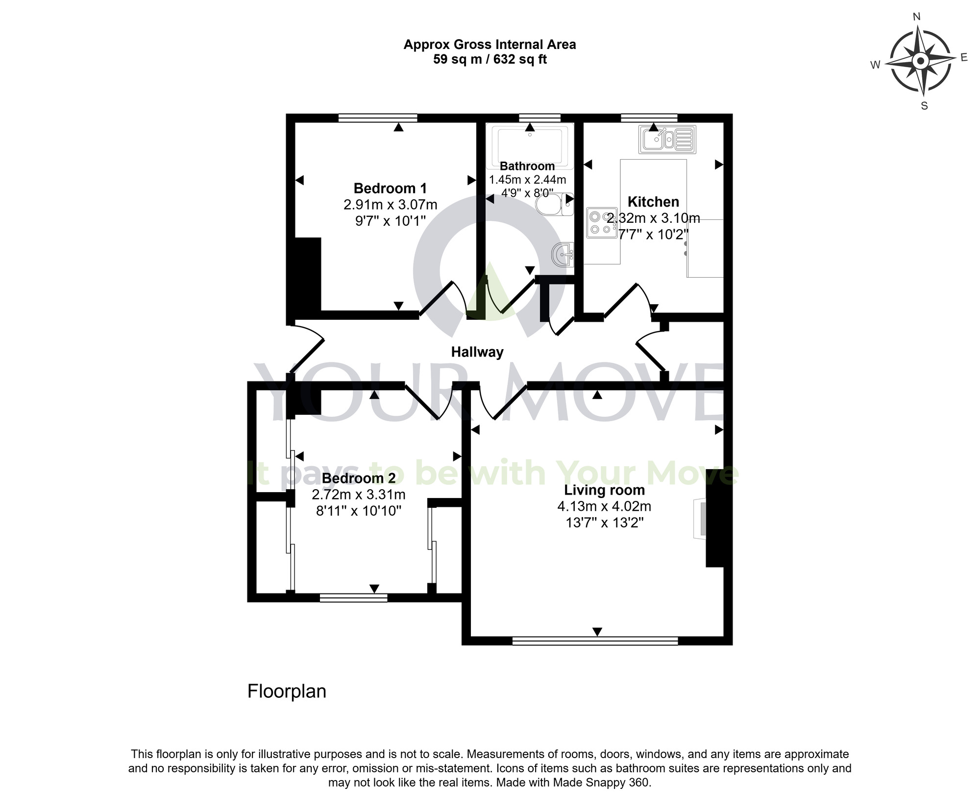 Floorplan of 2 bedroom Flat for sale, Fleming Gardens North, Dundee, Angus, DD3