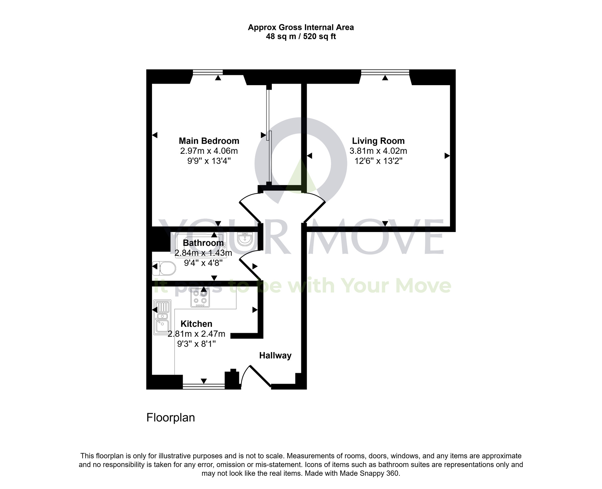 Floorplan of 1 bedroom Flat for sale, 1, Langlands Street, Dundee City,, DD4