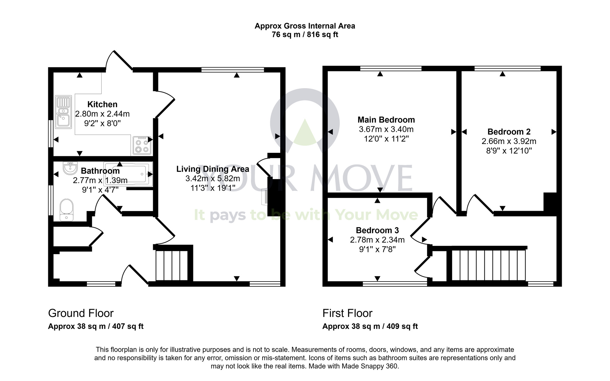 Floorplan of 3 bedroom Semi Detached House for sale, St. Kilda Road, Dundee, Angus, DD3