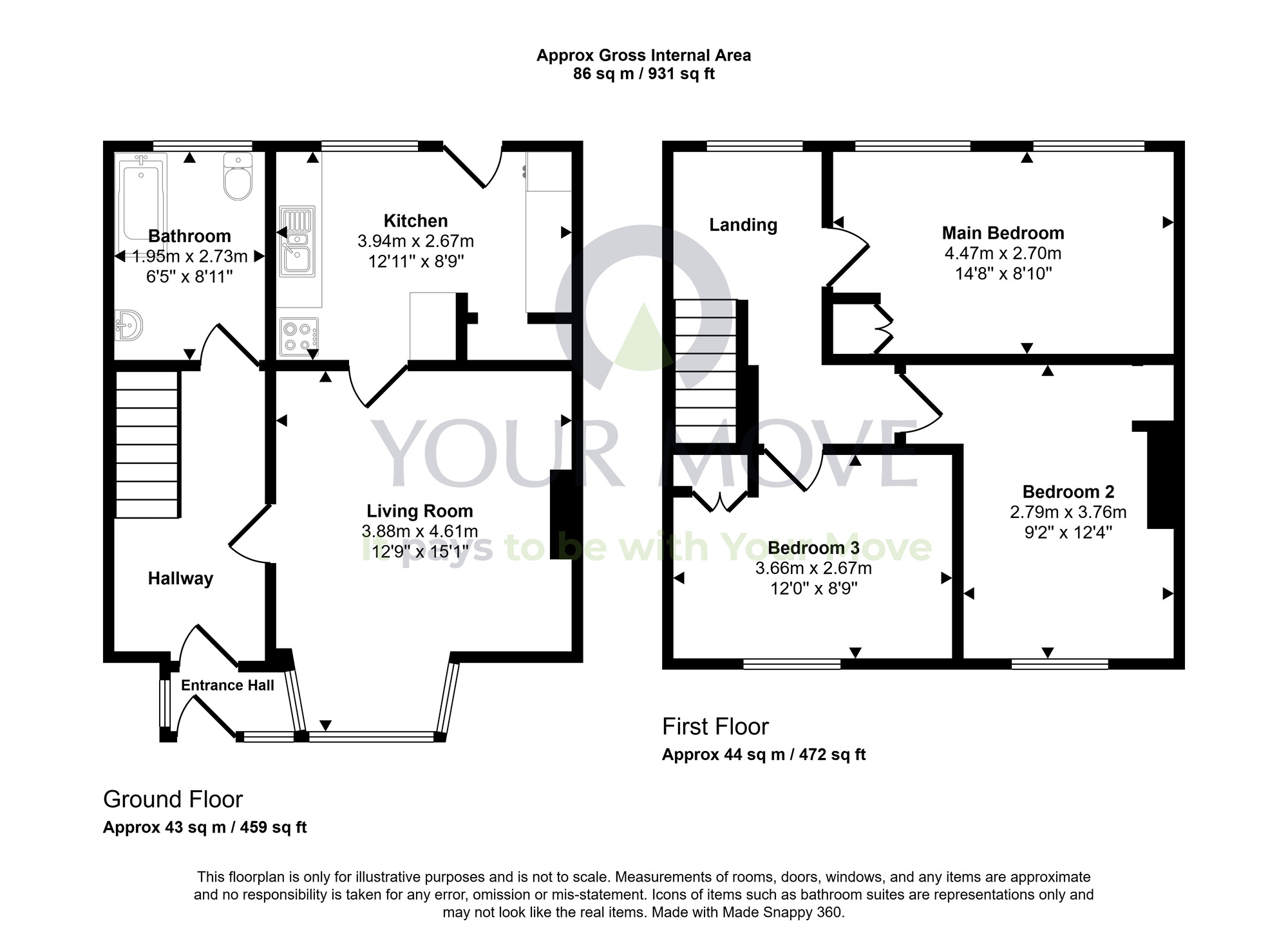 Floorplan of 3 bedroom Mid Terrace House for sale, Helmsdale Place, Dundee, Angus, DD3