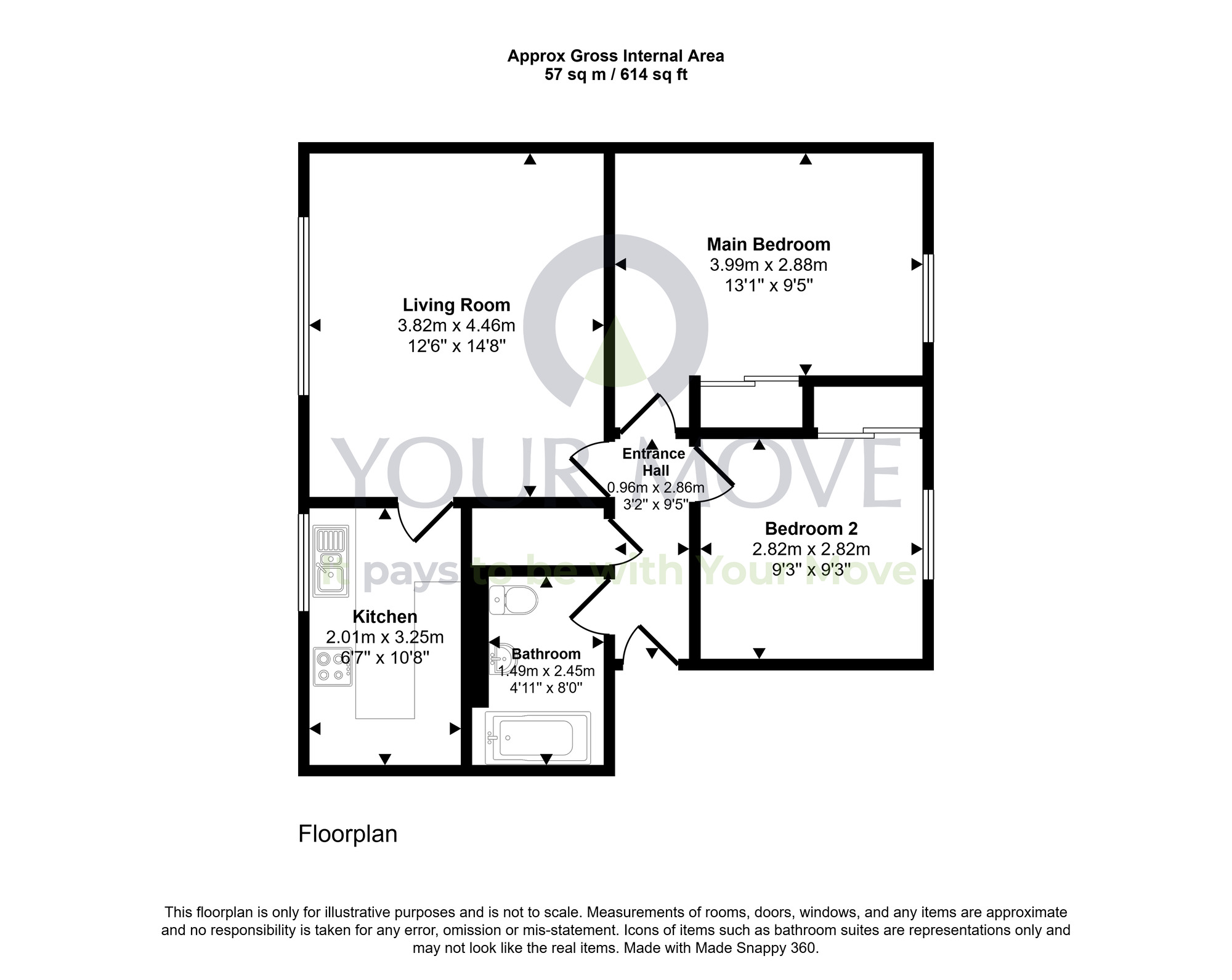 Floorplan of 2 bedroom Flat for sale, 8, Patons Lane, Angus, DD2