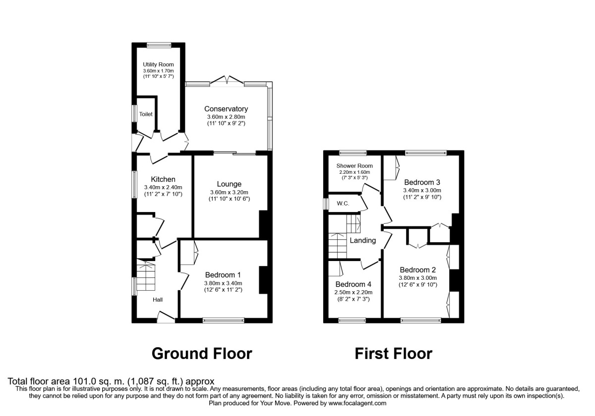 Floorplan of 4 bedroom Semi Detached House to rent, Ripley Avenue, Egham, Surrey, TW20