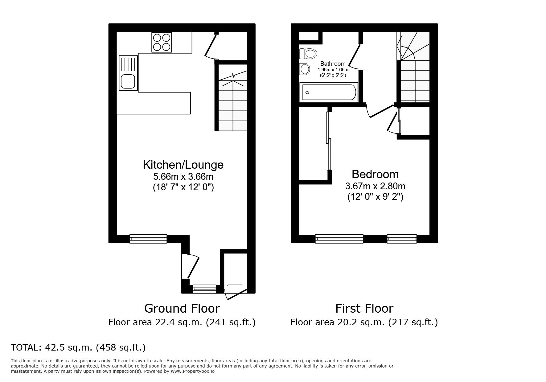 Floorplan of 1 bedroom Mid Terrace House to rent, Heronfield, Englefield Green, Surrey, TW20