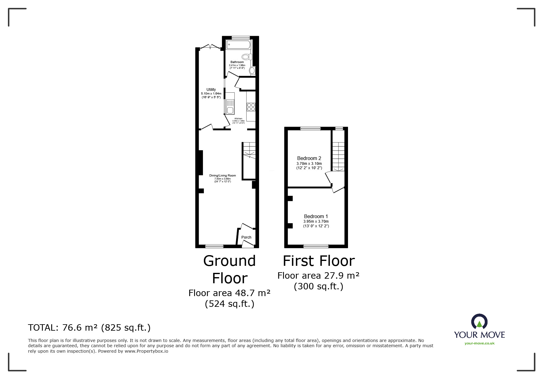 Floorplan of 2 bedroom Mid Terrace House for sale, Mount Pleasant Cottages, Egham Hill, Surrey, TW20