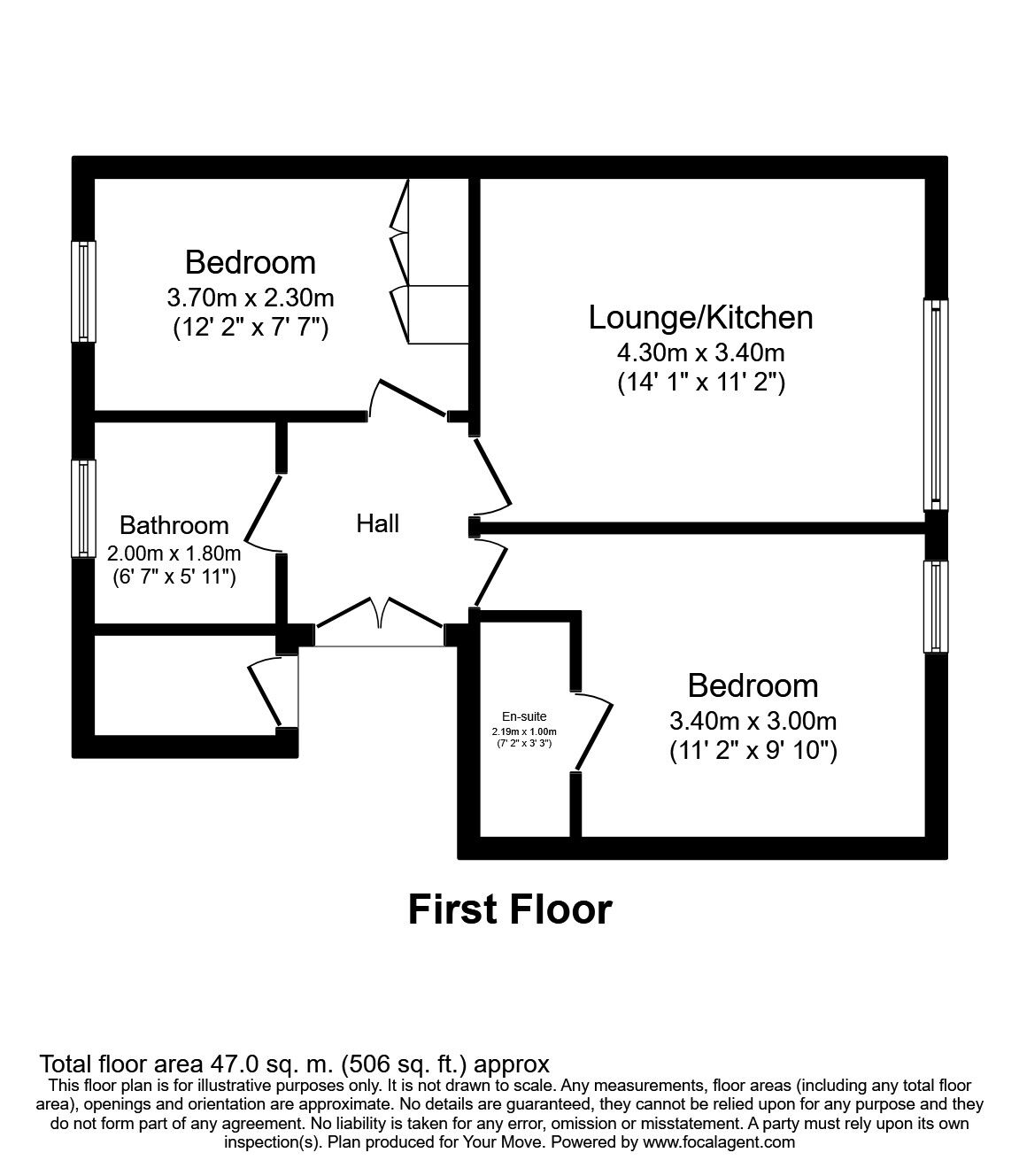 Floorplan of 2 bedroom Flat to rent, Hazel Close, Englefield Green, Surrey, TW20