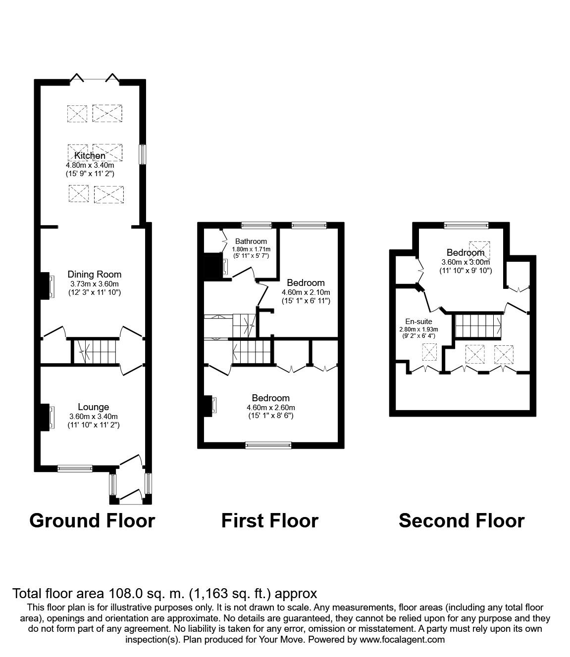 Floorplan of 3 bedroom Mid Terrace House to rent, Armstrong Road, Englefield Green, Surrey, TW20