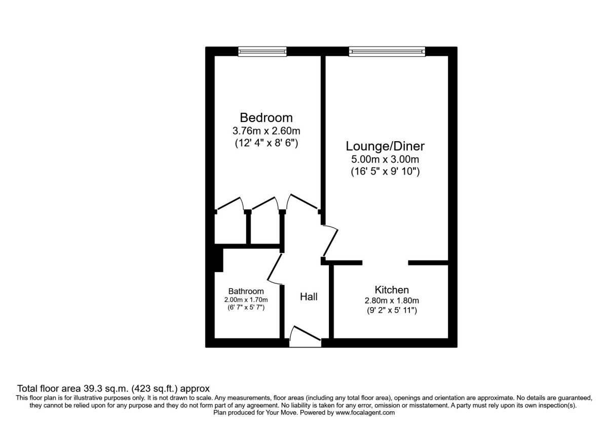 Floorplan of 1 bedroom  Flat to rent, Wetton Place, Egham, Surrey, TW20