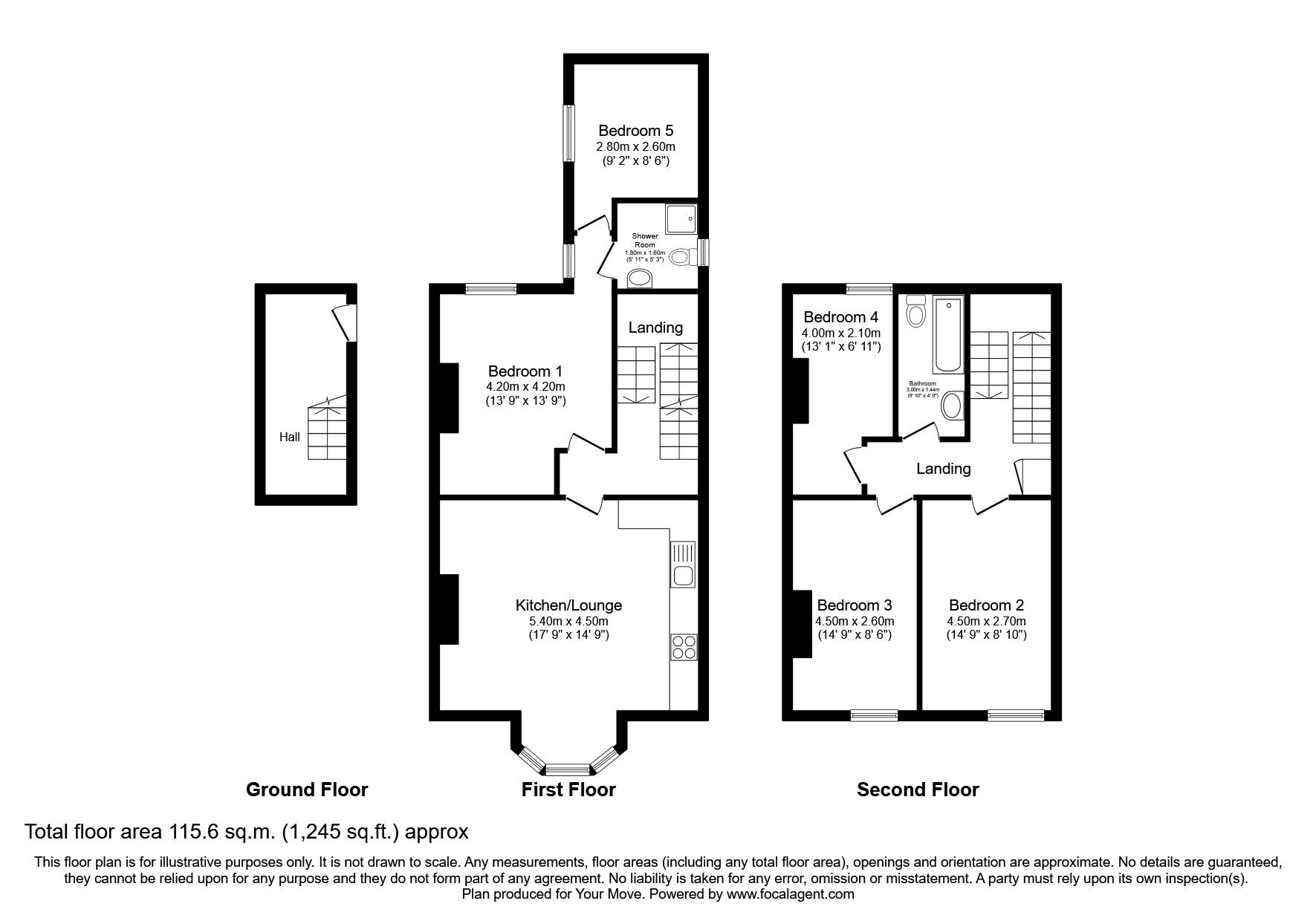 Floorplan of 5 bedroom  Flat to rent, High Street, Egham, Surrey, TW20