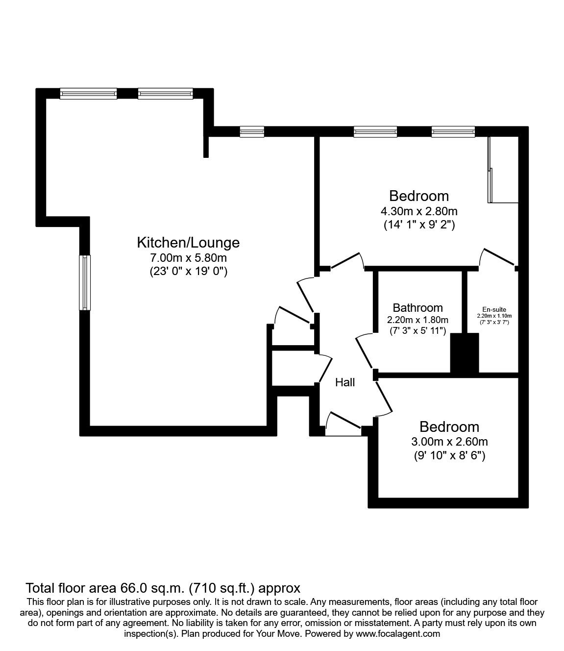 Floorplan of 2 bedroom Flat to rent, Egham Hill, Egham, Surrey, TW20