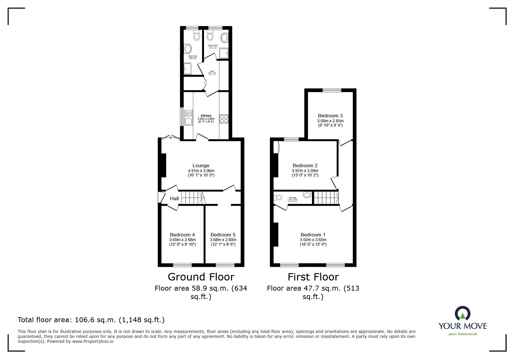 Floorplan of 5 bedroom Detached House for sale, Queens Road, Egham, Surrey, TW20