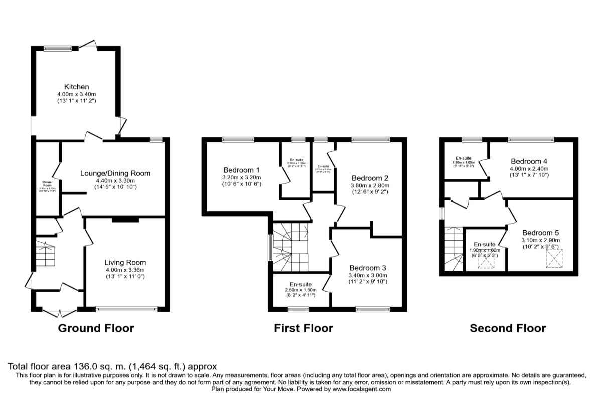 Floorplan of 6 bedroom Semi Detached House to rent, The Crescent, Egham, Surrey, TW20