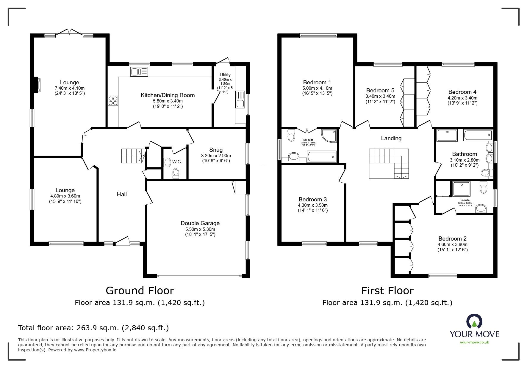 Floorplan of 5 bedroom Detached House for sale, Welley Road, Wraysbury, Berkshire, TW19