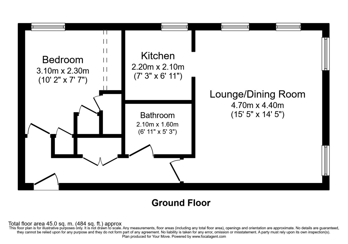 Floorplan of 1 bedroom Flat to rent, Church Road, Egham, Surrey, TW20