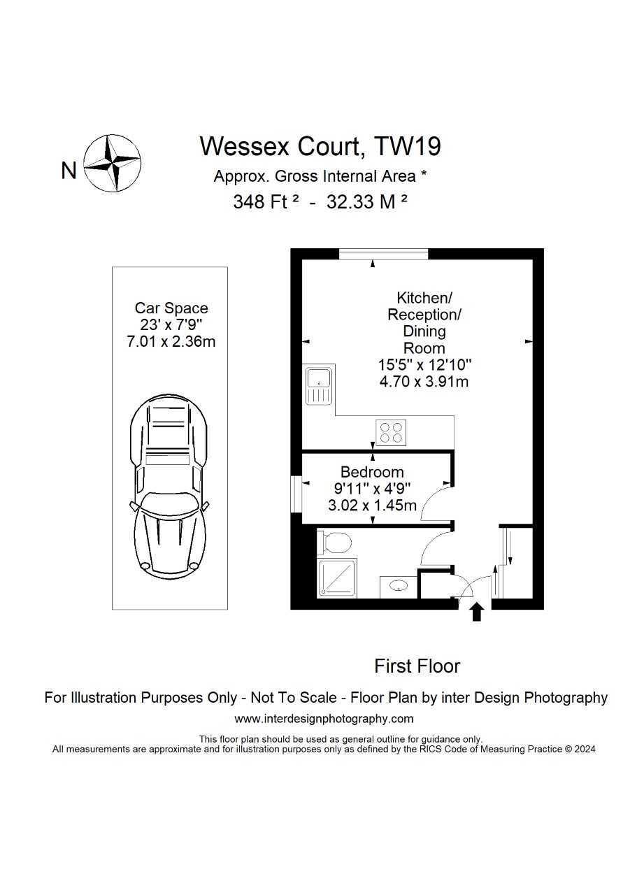 Floorplan of 1 bedroom  Flat for sale, De Havilland Way, Stanwell, Surrey, TW19