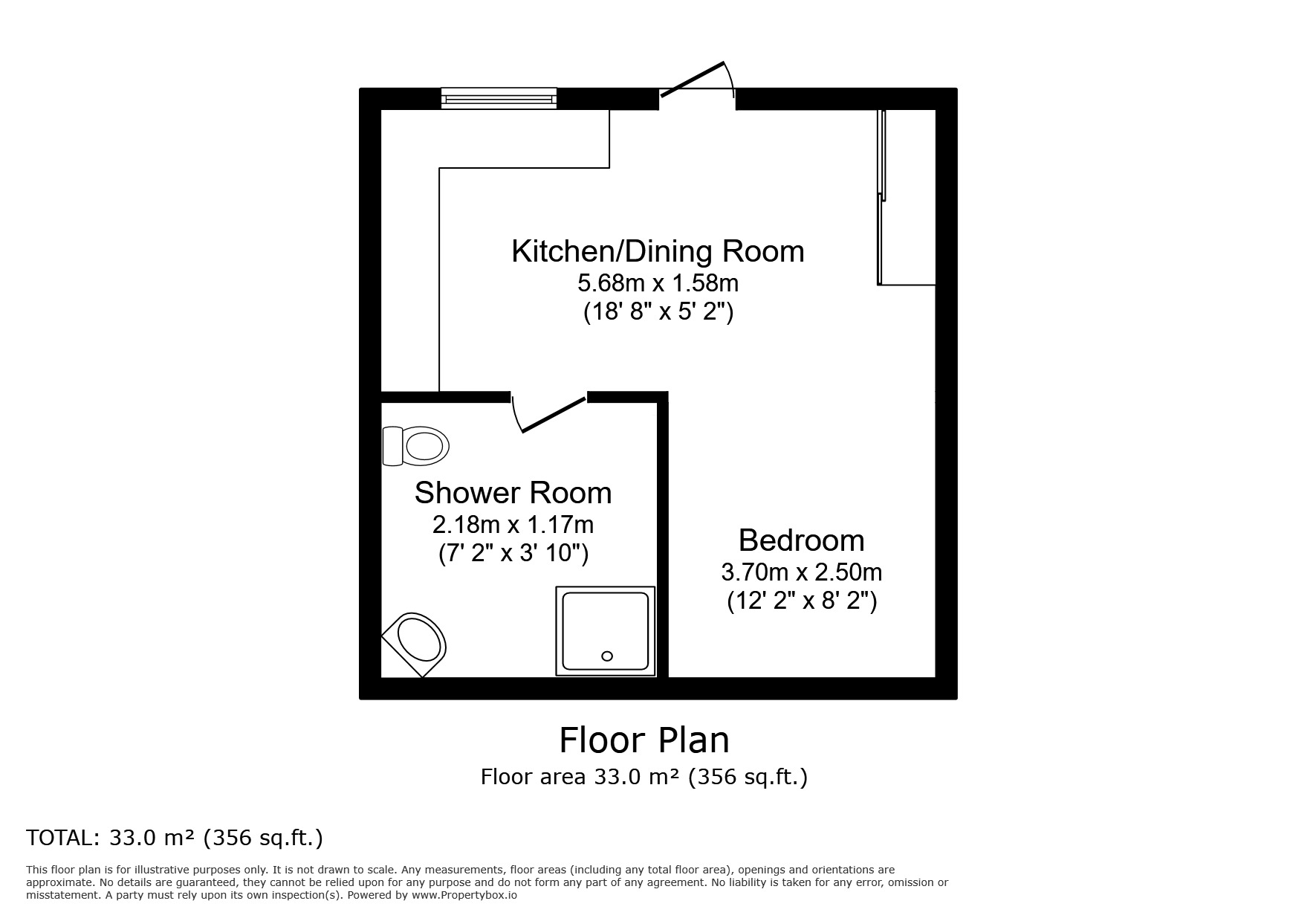 Floorplan of 1 bedroom  Flat to rent, Lynwood Avenue, Egham, Surrey, TW20