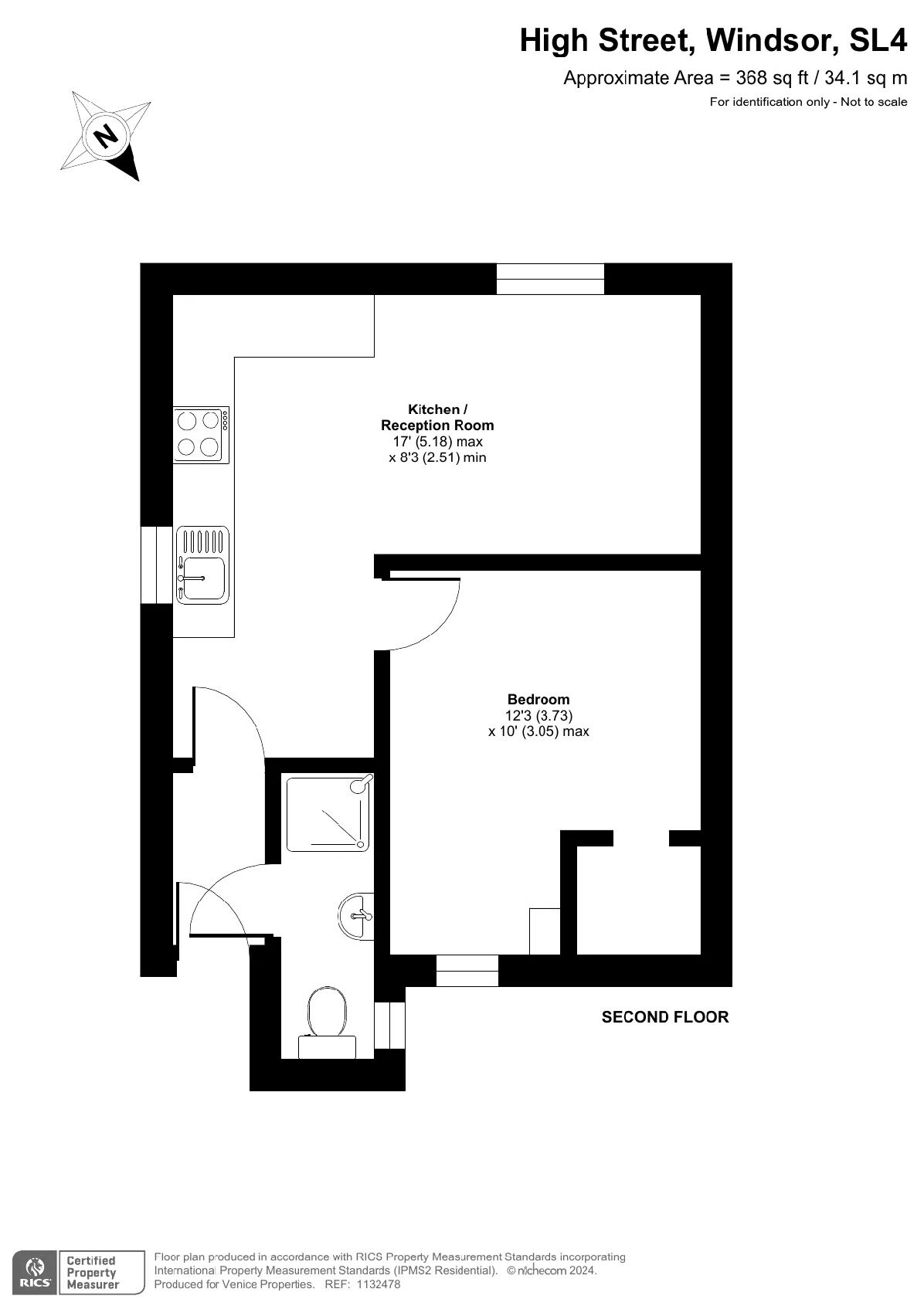 Floorplan of 1 bedroom  Flat to rent, High Street, Windsor, Windsor and Maidenhead, SL4