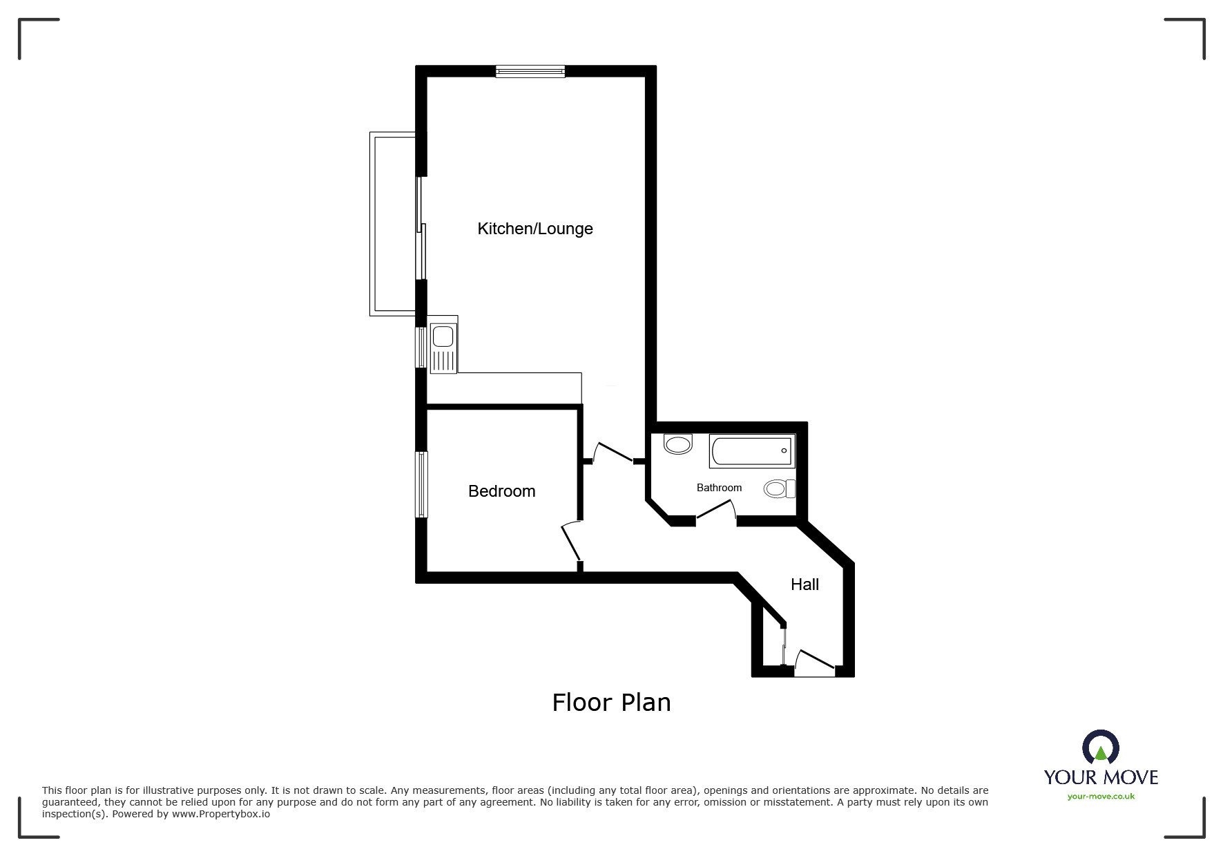 Floorplan of 1 bedroom Flat to rent, Station Road, Egham, Surrey, TW20