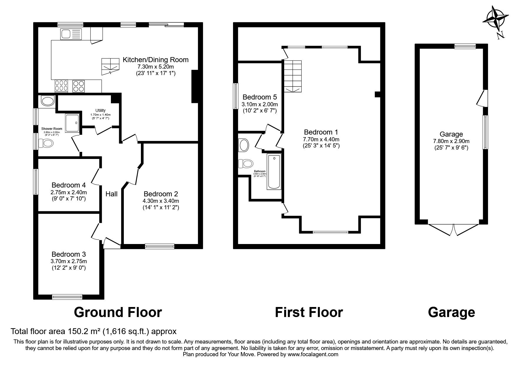 Floorplan of 4 bedroom Semi Detached Bungalow for sale, Ayebridges Avenue, Egham, Surrey, TW20