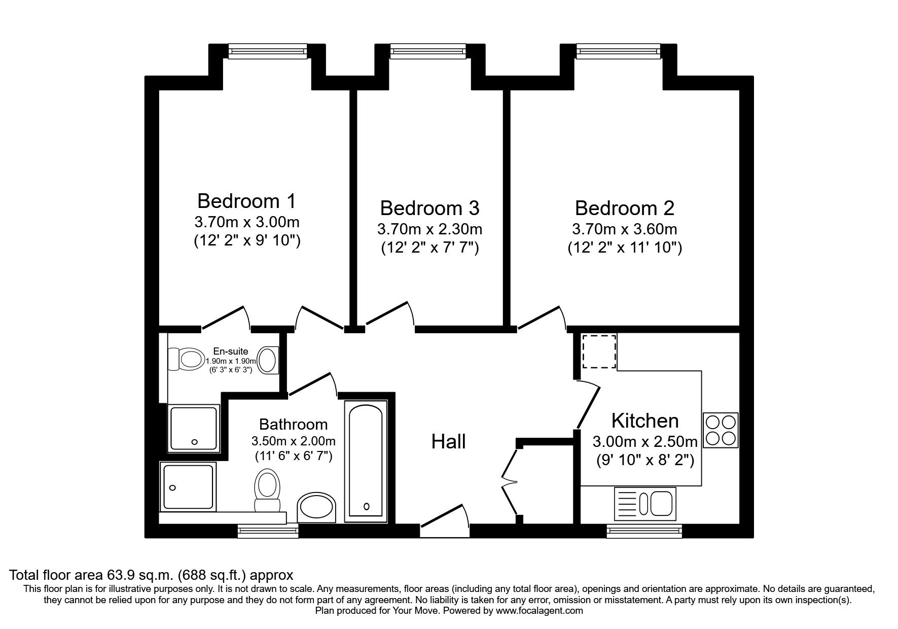 Floorplan of 2 bedroom  Flat to rent, Station Road, Egham, Surrey, TW20