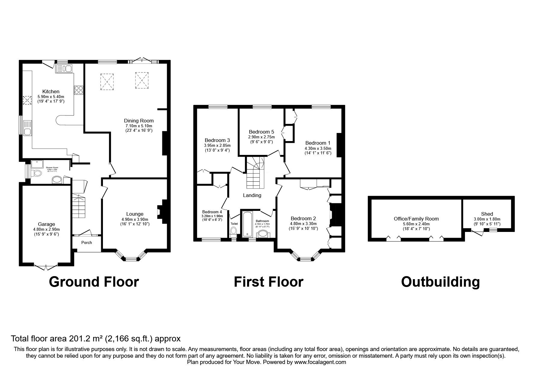 Floorplan of 5 bedroom Semi Detached House for sale, Fordbridge Road, Ashford, Surrey, TW15