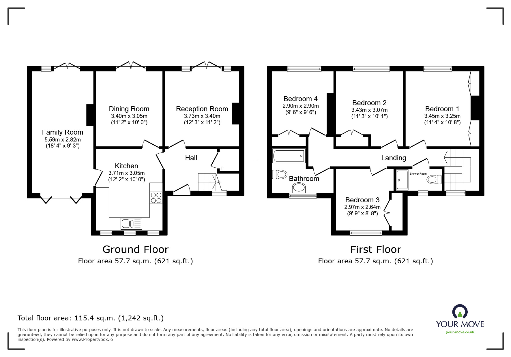 Floorplan of 6 bedroom Semi Detached House to rent, Spring Rise, Egham, Surrey, TW20