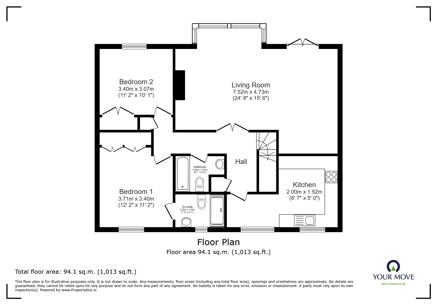 Floorplan of 2 bedroom  Flat for sale, Windsor Road, Old Windsor, Berkshire, SL4