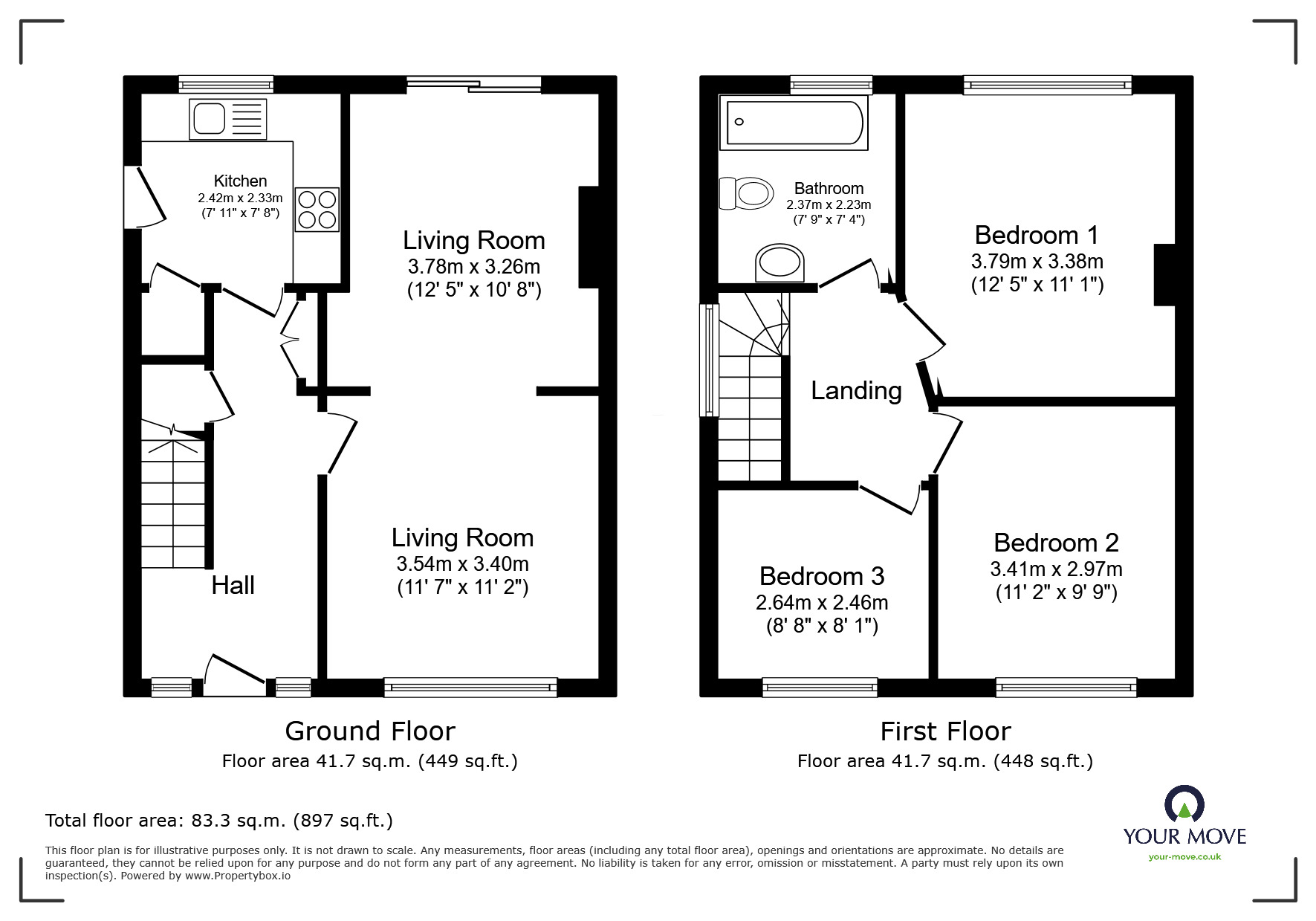 Floorplan of 3 bedroom Semi Detached House to rent, Wavendene Avenue, Egham, Surrey, TW20
