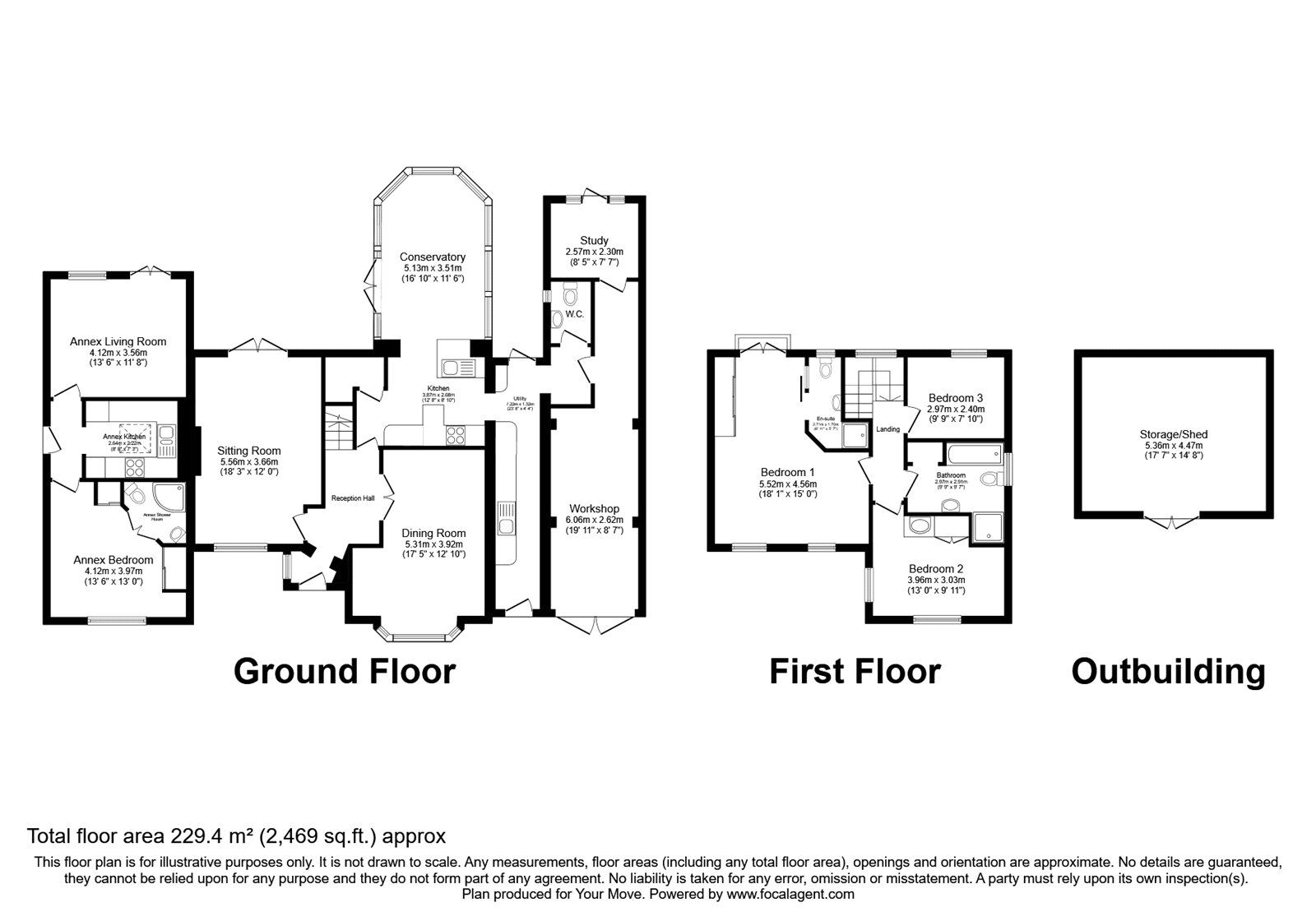 Floorplan of 4 bedroom Detached House for sale, Knowle Grove, Virginia Water, Surrey, GU25
