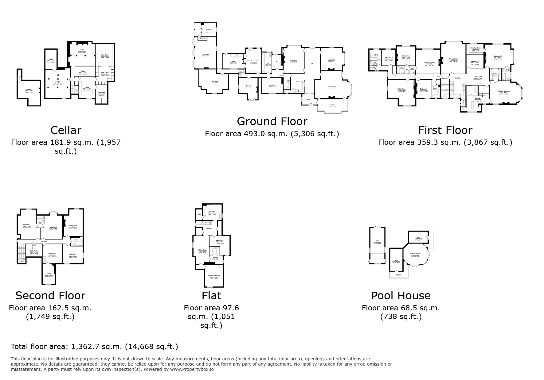 Floorplan of 14 bedroom Detached House for sale, Priest Hill, Egham, SL4