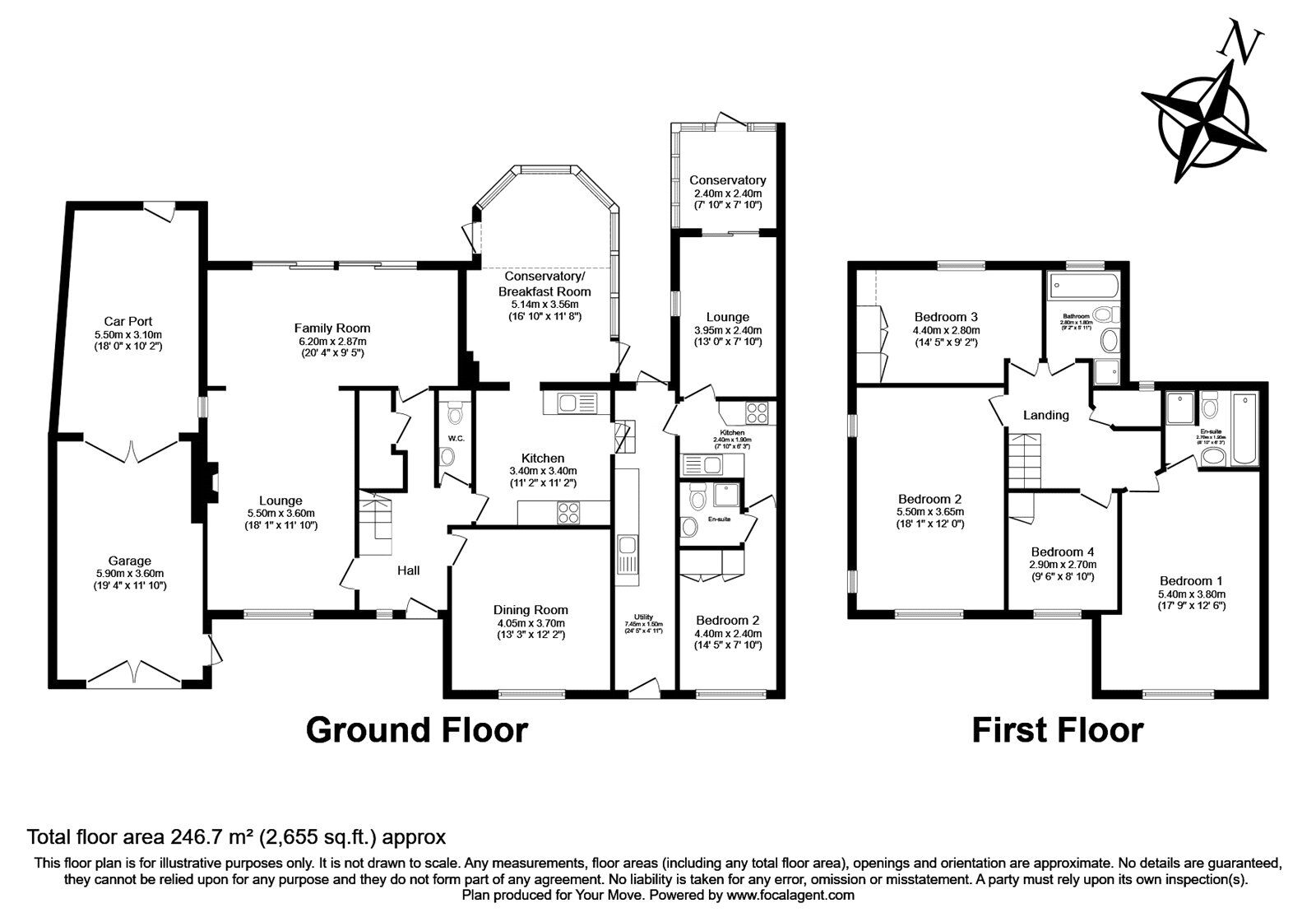 Floorplan of 5 bedroom Detached House for sale, Knowle Grove, Surrey, GU25