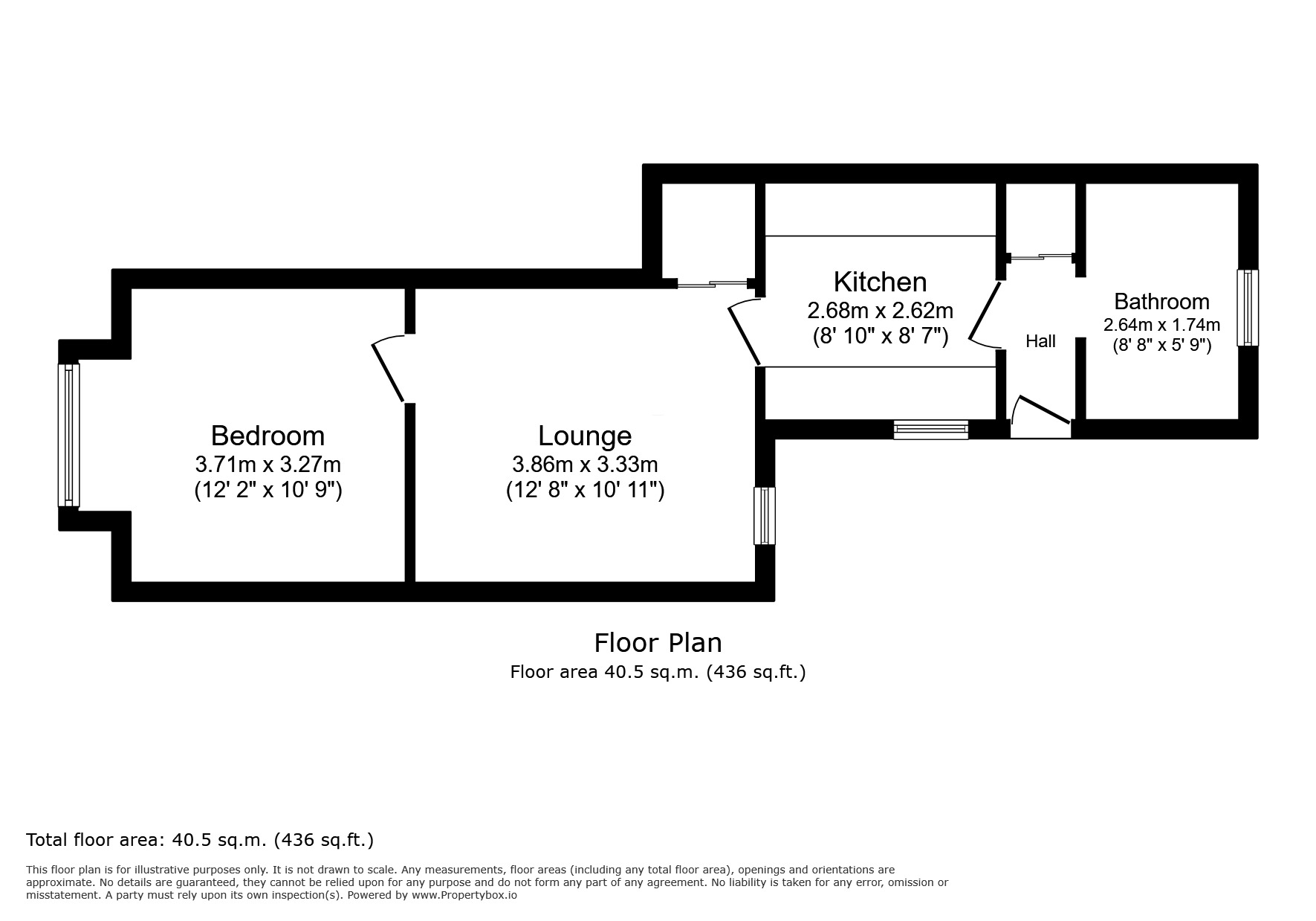 Floorplan of 1 bedroom Flat to rent, Crown Street, Egham, Surrey, TW20